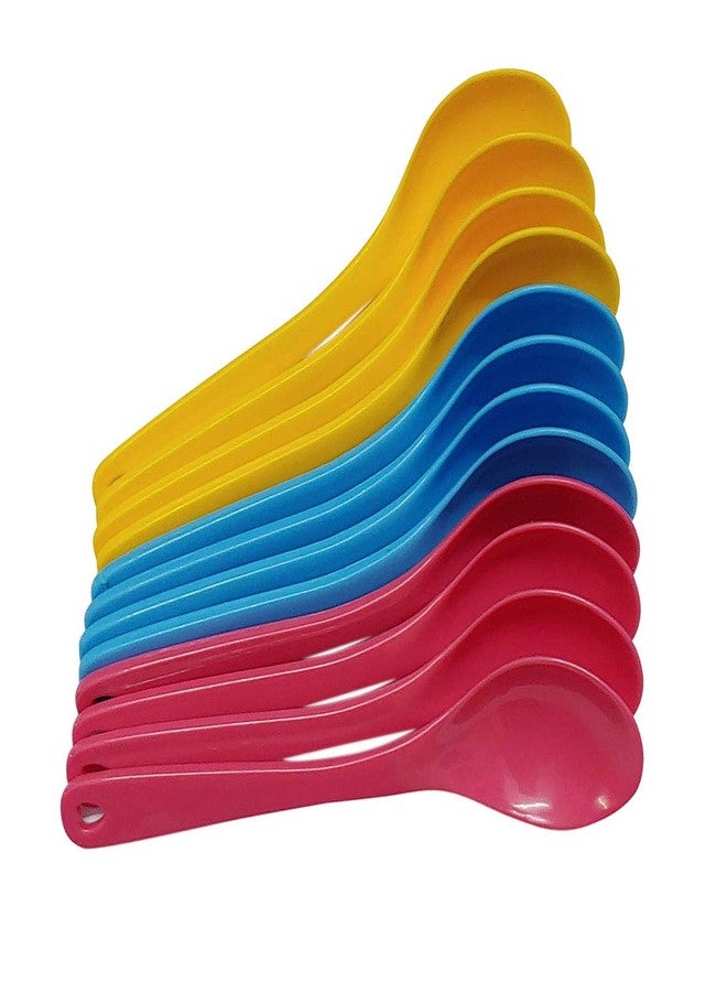 faas 12 Pcs Food Plastic Spoon Set for Baby Feeding Plastic Table Spoon Set Plastic Tea Spoon, Coffee Spoon Set - Image 4